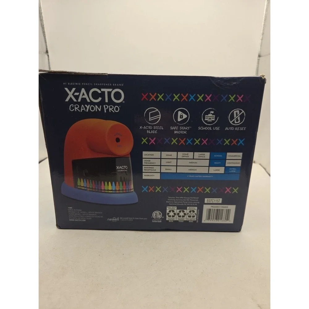 X-ACTO Crayon Pro Electric Sharpener SafeStart Automatic Motor - NEW OPEN BOX